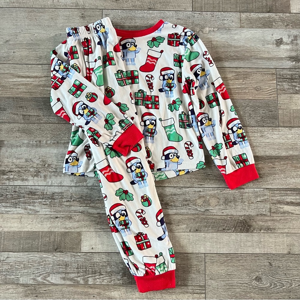 Bluey Kids Christmas Pajamas Size 10